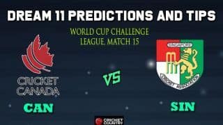 CAN vs SIN Dream11 Team Canada vs Singapore, Match 15, World Cup Challenge League – Cricket Prediction Tips For Today’s Match CAN vs SIN at Kuala Lumpur